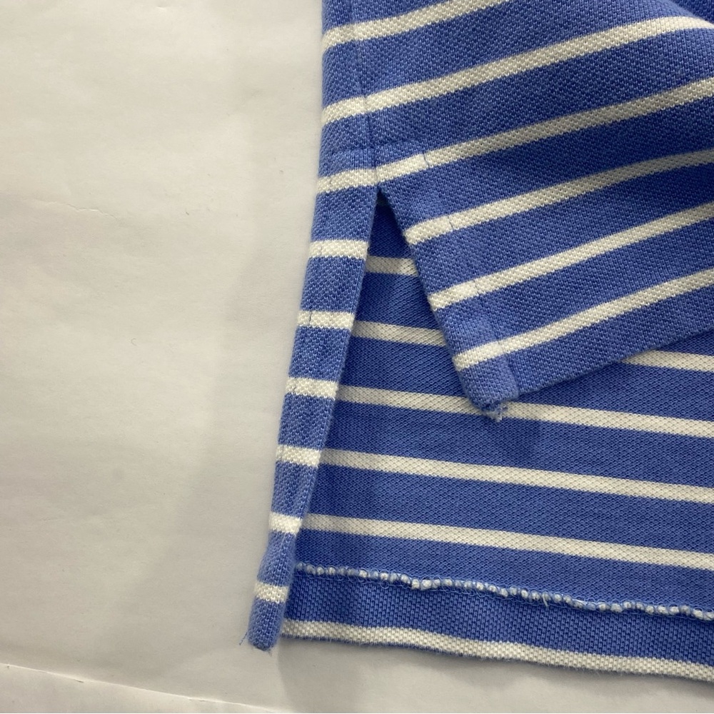 Polo Ralph Lauren Custom Fit Blue White Striped Men’s Size L Polo Shirt - Picture 4 of 10